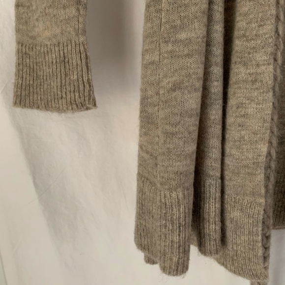 Theory alpaca/wool blend loose knit belted cardigan - Picture 3 of 7